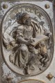 Kaufmannskirche Erfurt, Epitaph Sigismund von der Sachsen, Detail, Medaillon-Relief Evangelist Markus, Vorzustand