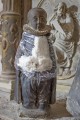 Kaufmannskirche Erfurt, Epitaph Sigismund von der Sachsen, Stifterfigur, Zwischenzustand, Ethanol-Kompresse zur Abnahme der Überfassungen