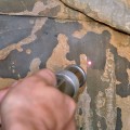 Laserreinigung einer Sandsteinskulptur