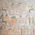 Relief – Stele des Antefoker, Detail (nach der konservatorischen Behandlung)