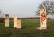 Ensemble der Kopie römischer Grabsteine im archäologischen Park in Xanten