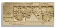 Wappenstein aus der Fassade des ehemaligen „Haus zum Rosenbaum“ in Erfurt – Visualisierung des Ergänzungsgrades